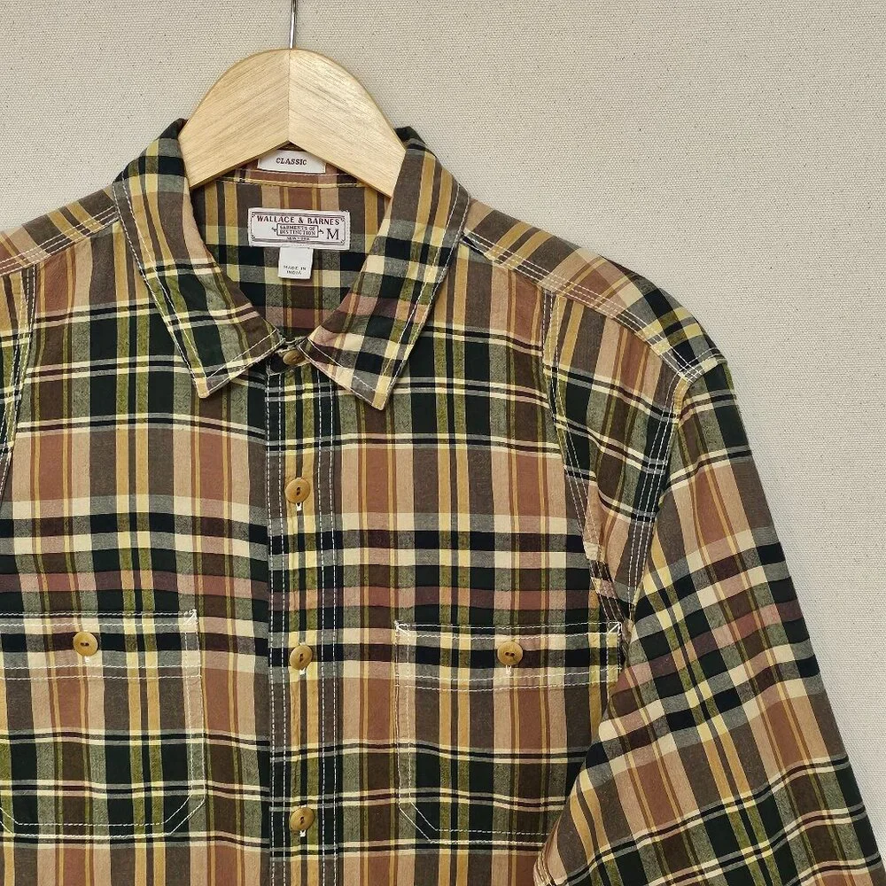 J.Crew Wallace & Barnes Navel Plaid Workshirt Classic M